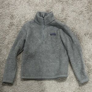Patagonia Women’s M Gray Half-Zip Teddy Fleece Pullover